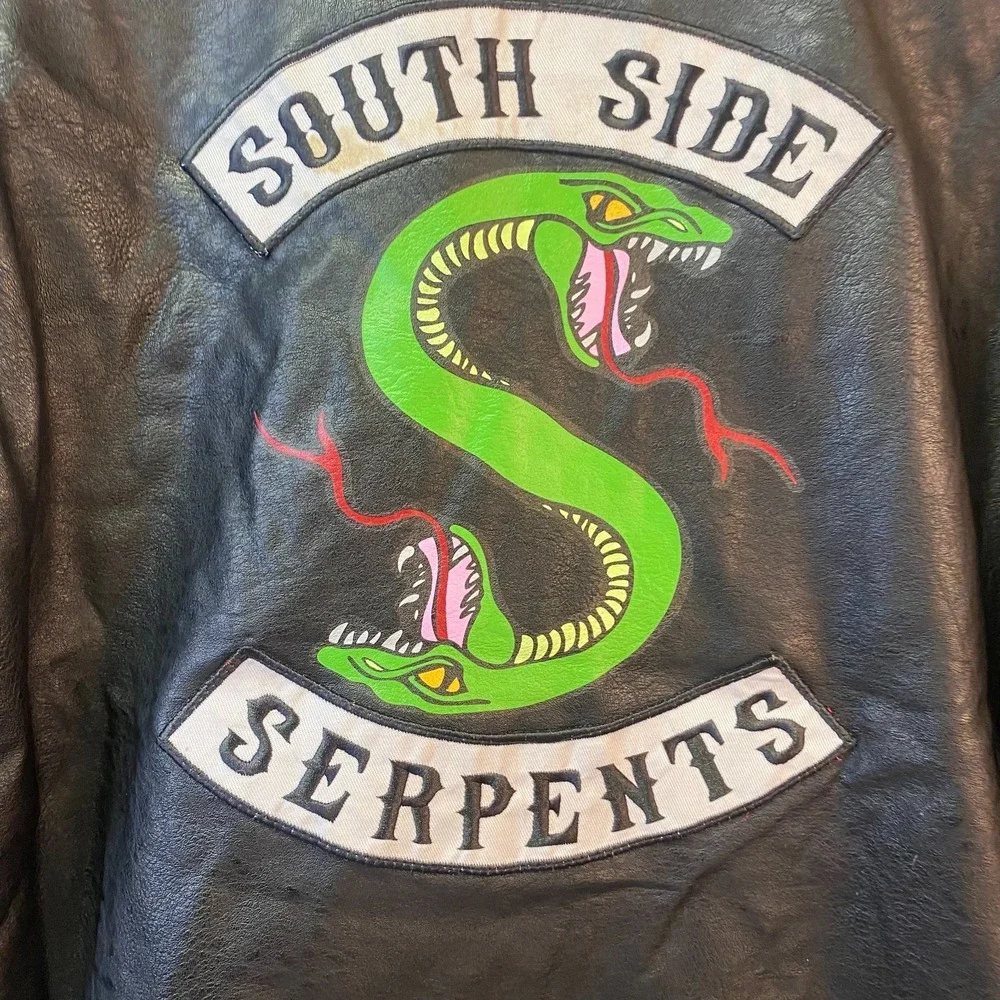 Archie Comics Riverdale Southside Serpents Jacket M Black Faux Leather